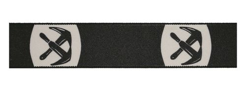 Hosenträger zum Knöpfen Dachdecker, 36 mm, schwarz, V-Form, Lederpatten